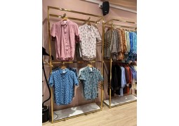 Стійка-шкаф дворівнева для одягу 2000х400х1200мм. золота